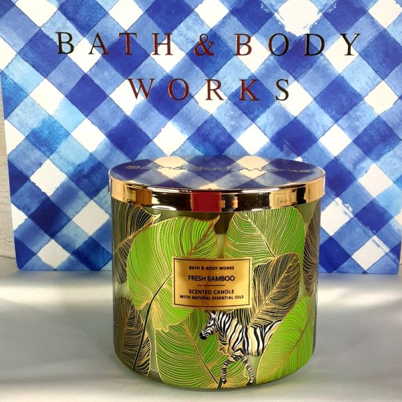 BATH & BODY WORKS 3-WICK 'FRESH BAMBOO' SCENTED CANDLE 'EXOTIC JUNGLE COLLECTION - Picture 1 of 11